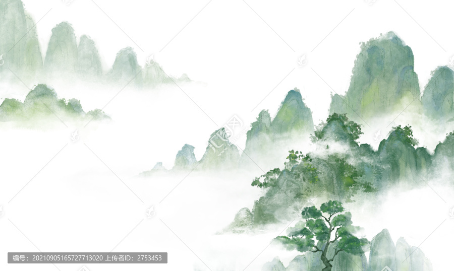 水墨山