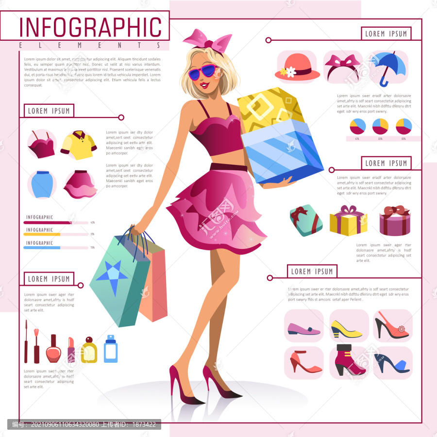 时尚单品购物信息图表设计