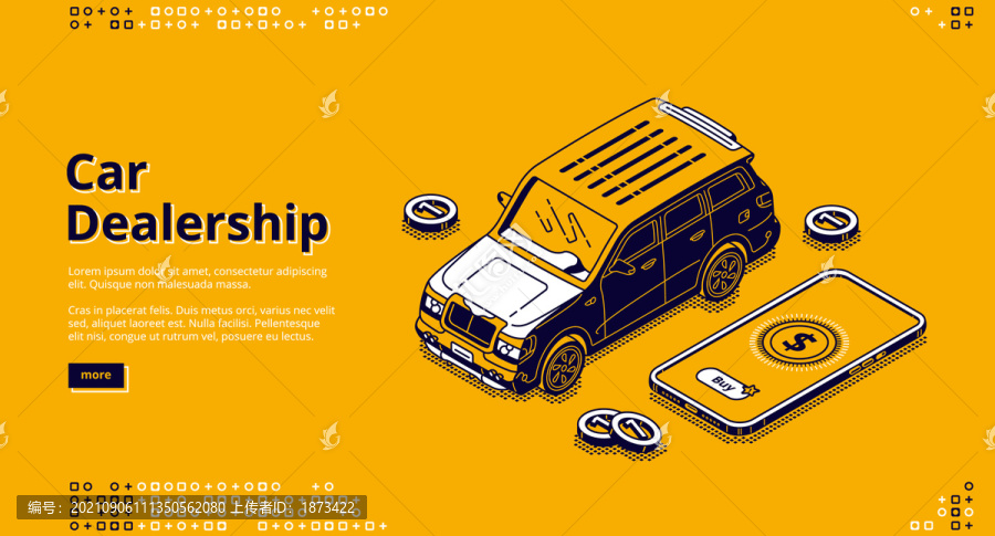 黃色背景汽車經銷商網頁設計