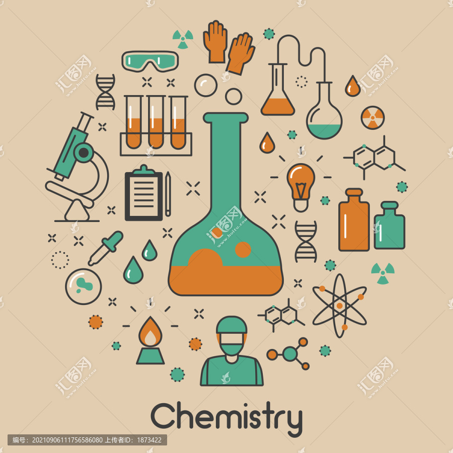 化学相关素材插画标志图