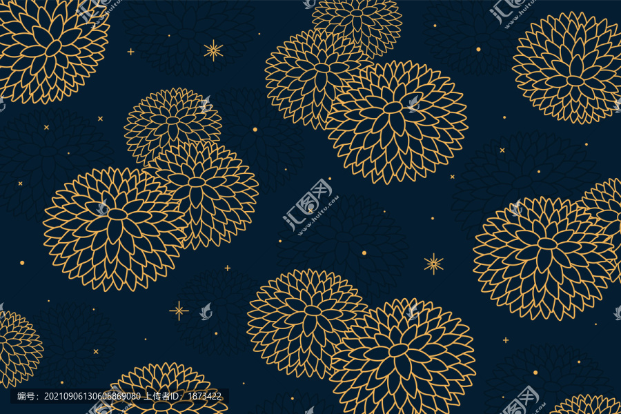 線條花卉圖騰背景圖