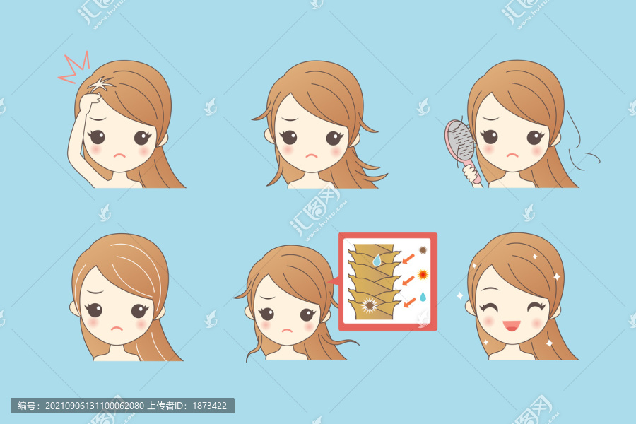 日常保養(yǎng)干燥頭發(fā)的女生