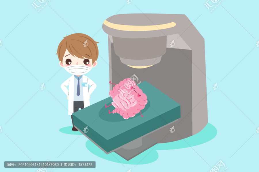 放射治療腸道問(wèn)題卡通插圖