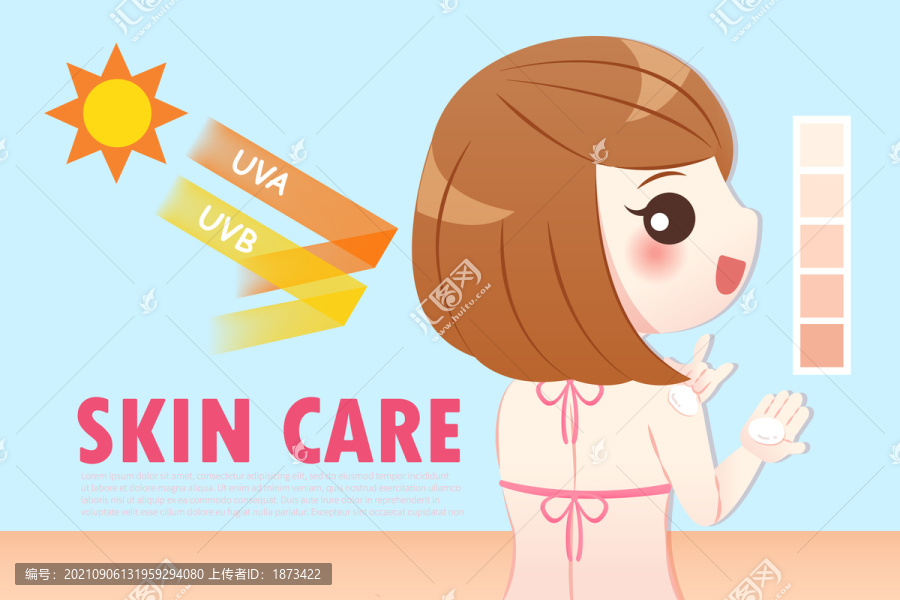 往肩膀涂抹防曬乳的比基尼少女