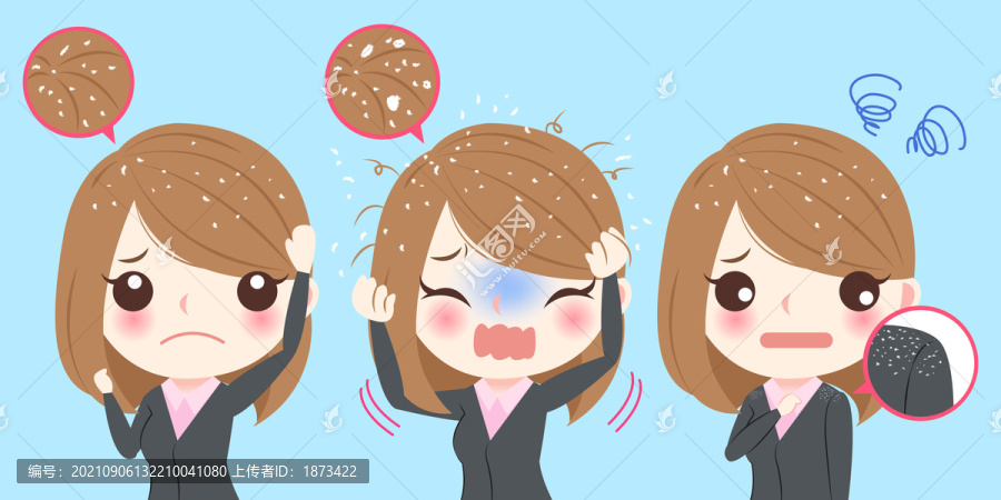 上班族女性因頭皮屑問題而感到困擾