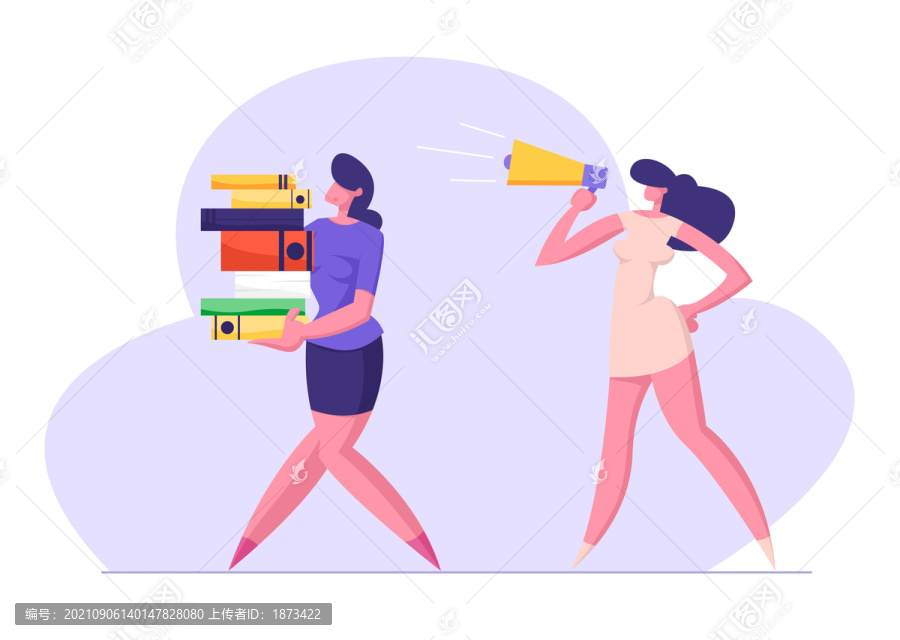 女人搬文件創(chuàng)意設(shè)計(jì)插圖
