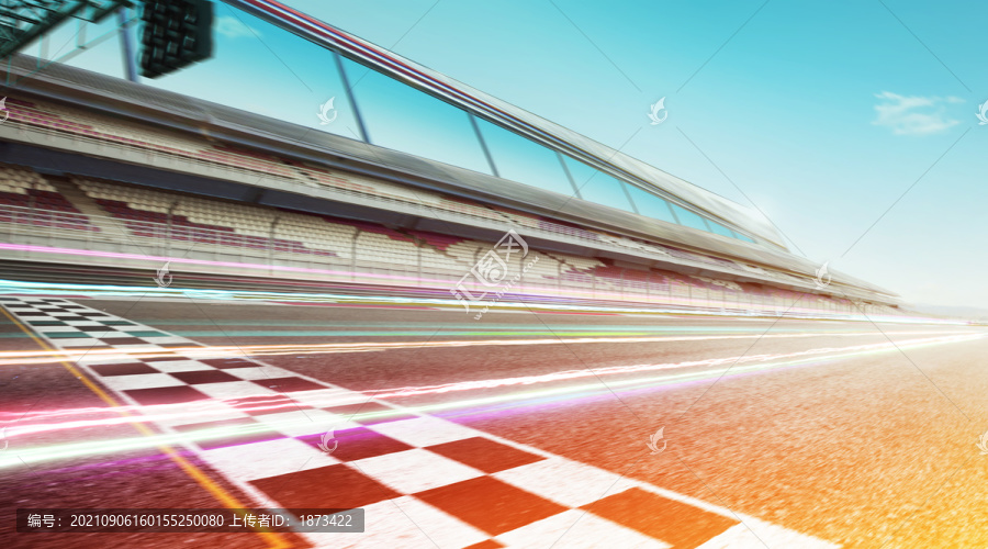 竞速赛车跑道霓虹速度光轨效果摄影照