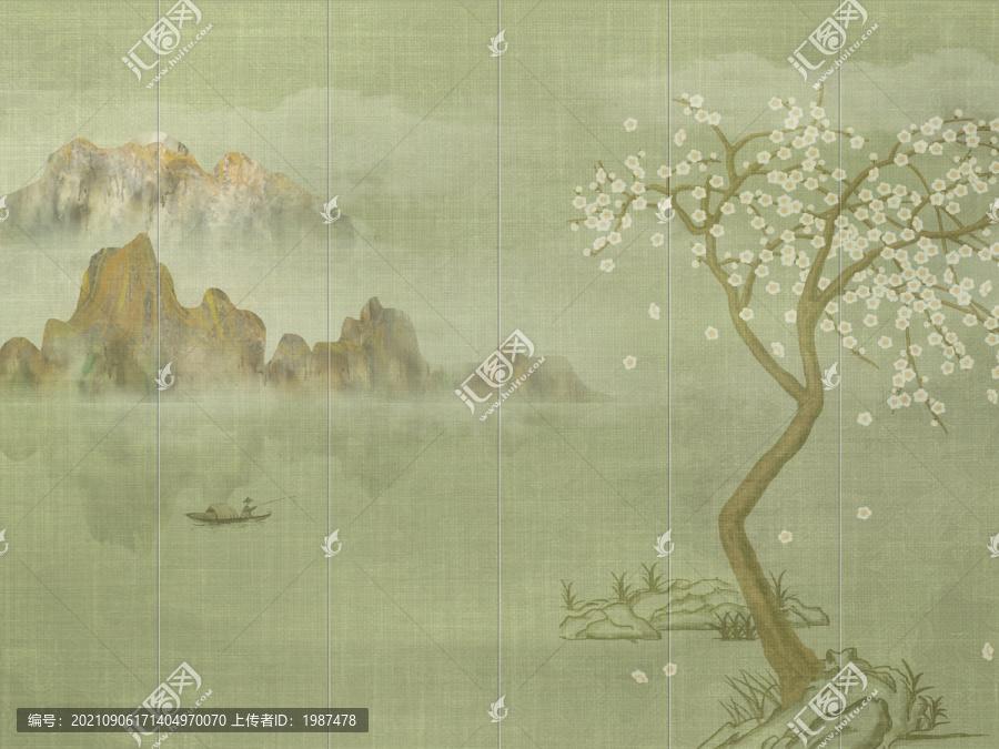 新中式現(xiàn)代藝術(shù)電視沙發(fā)背景墻