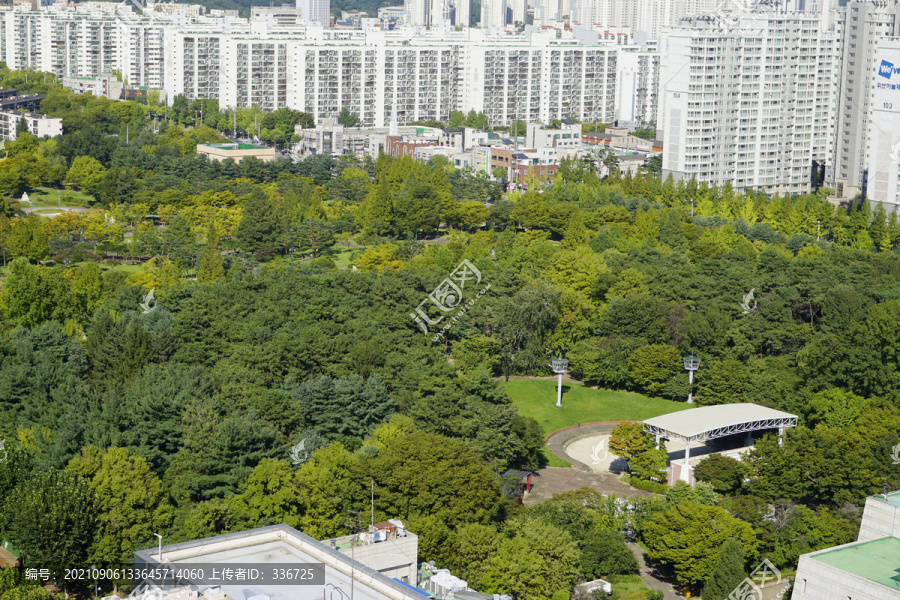 韩国水原孝园公园俯拍