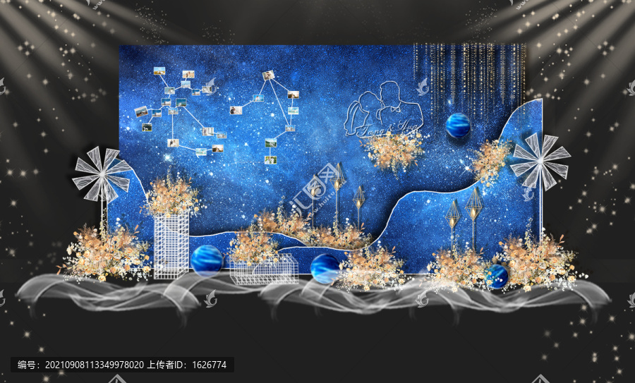 藍(lán)色星空婚禮迎賓