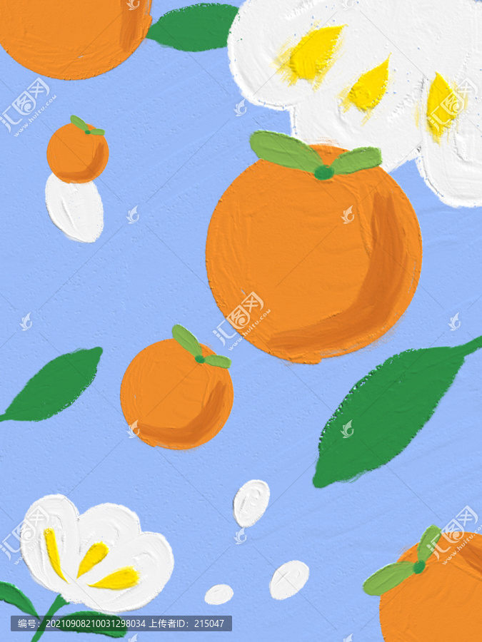 文创可爱小清新橙子壁纸水果图