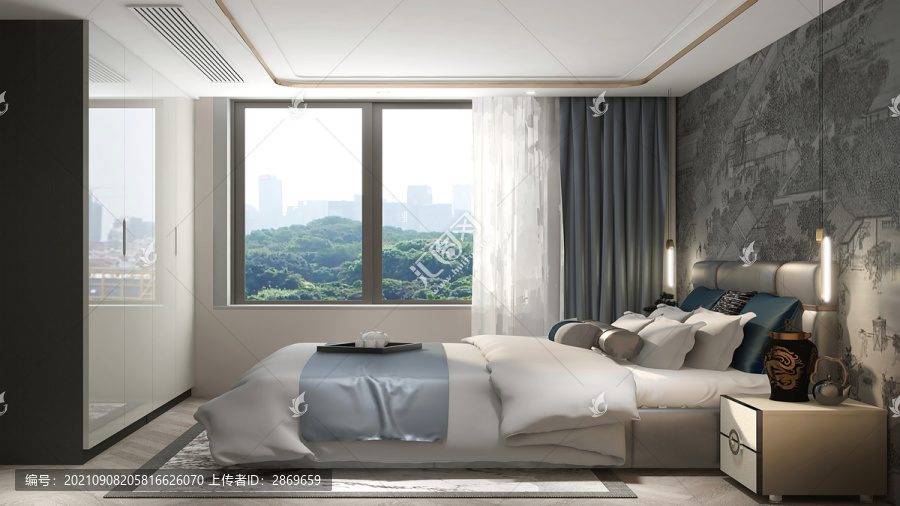 現(xiàn)代輕奢臥室裝飾裝修設(shè)計(jì)效果圖