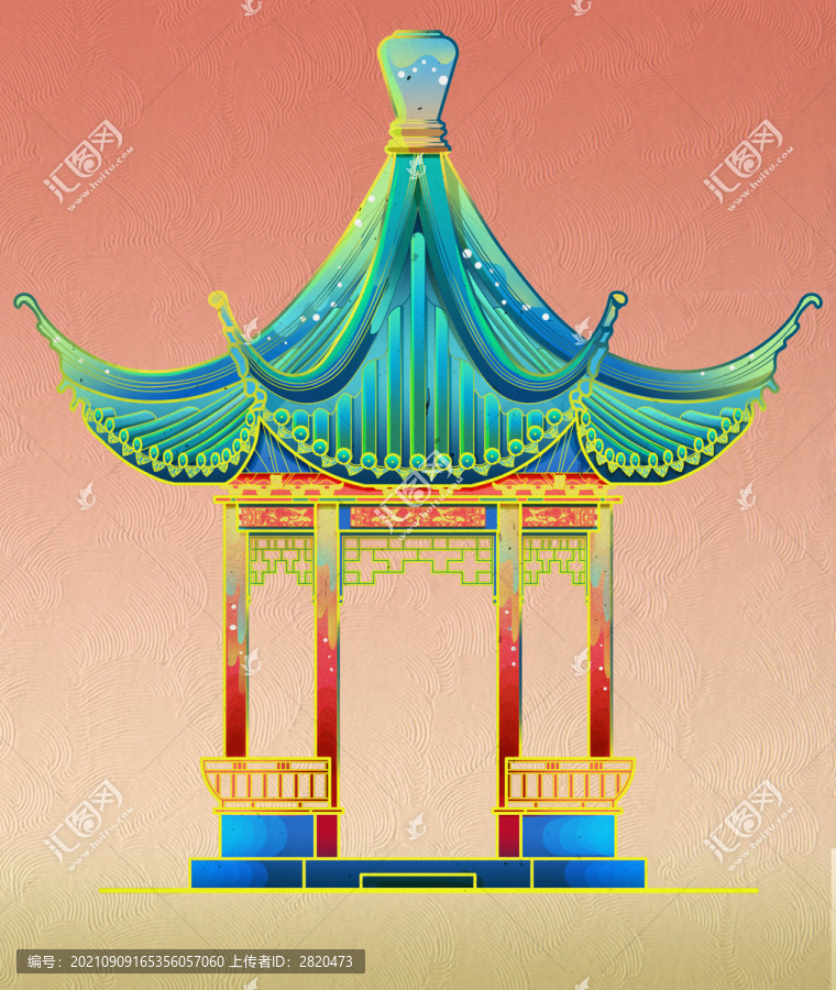 國(guó)潮六角亭