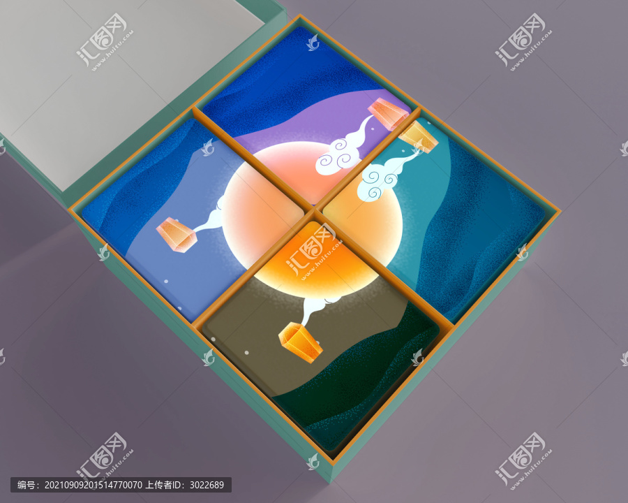 中秋節(jié)方形月餅盒樣機(jī)