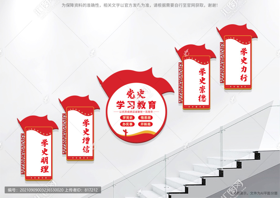 樓梯黨史學習教育文化墻
