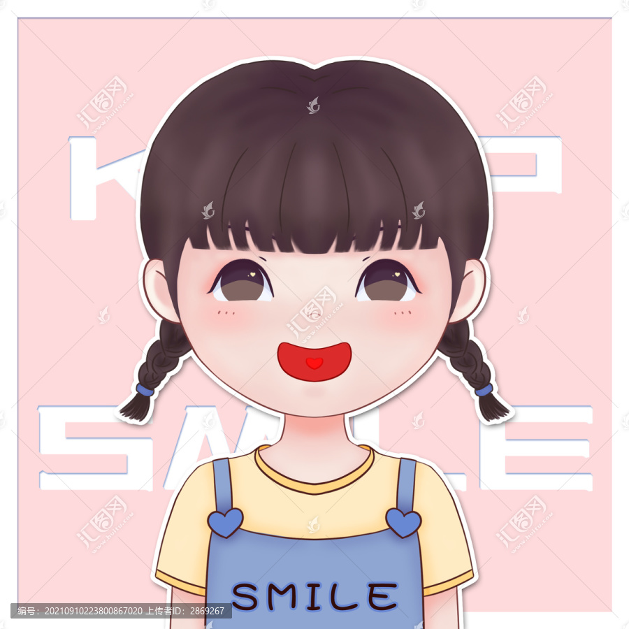 Q版雙馬尾少女頭像