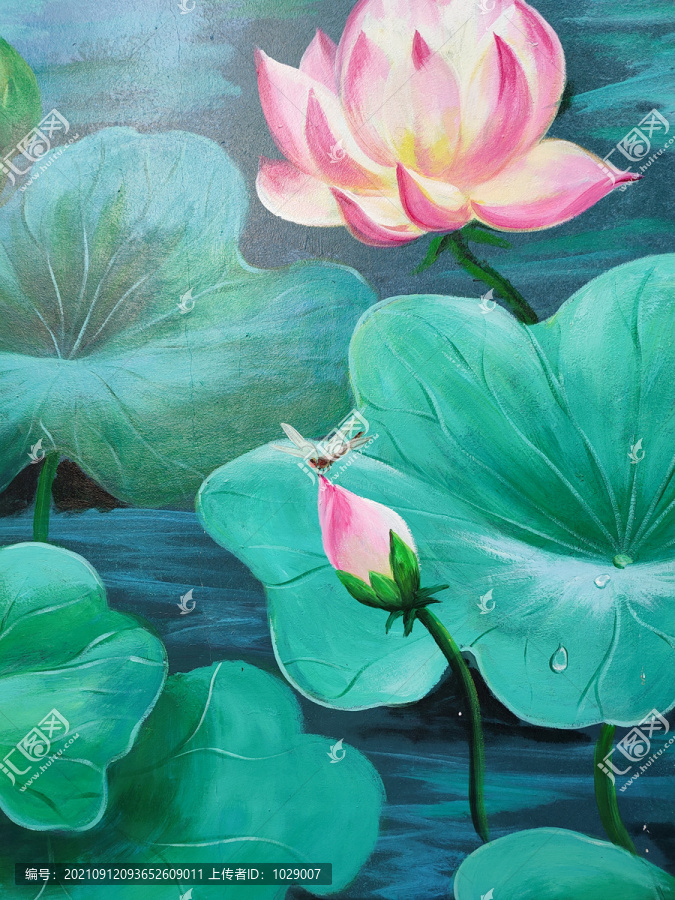 荷花裝飾畫