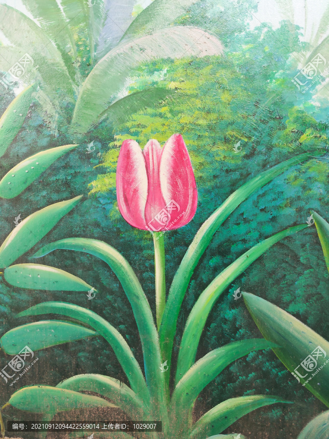 郁金香花卉油畫