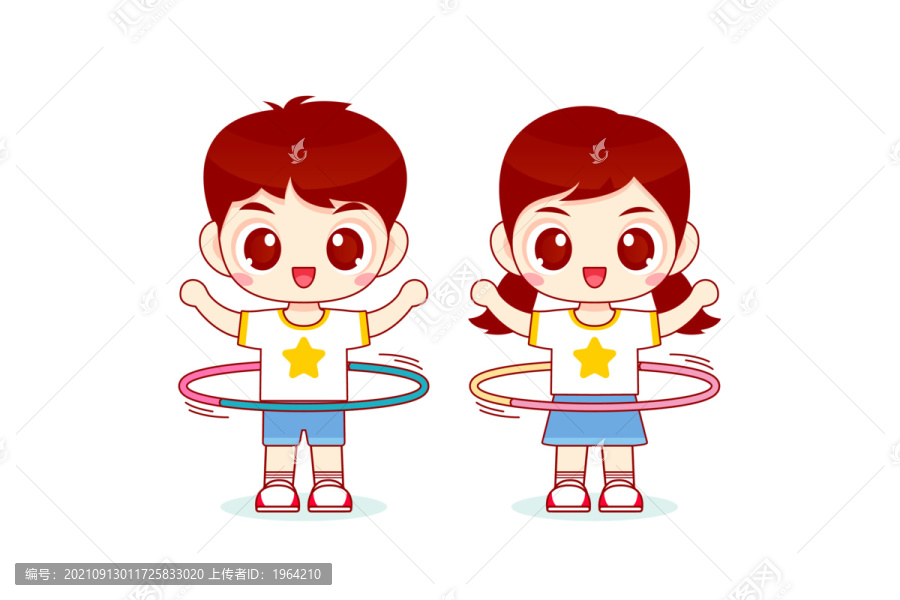 卡通矢量轉(zhuǎn)呼啦圈兒童