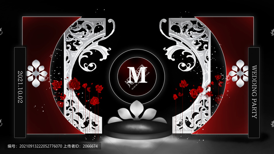 紅黑色哥特風(fēng)婚禮效果圖