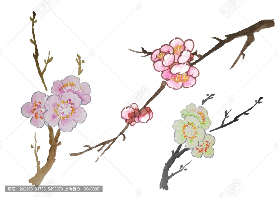 手繪梅花設(shè)計(jì)素材