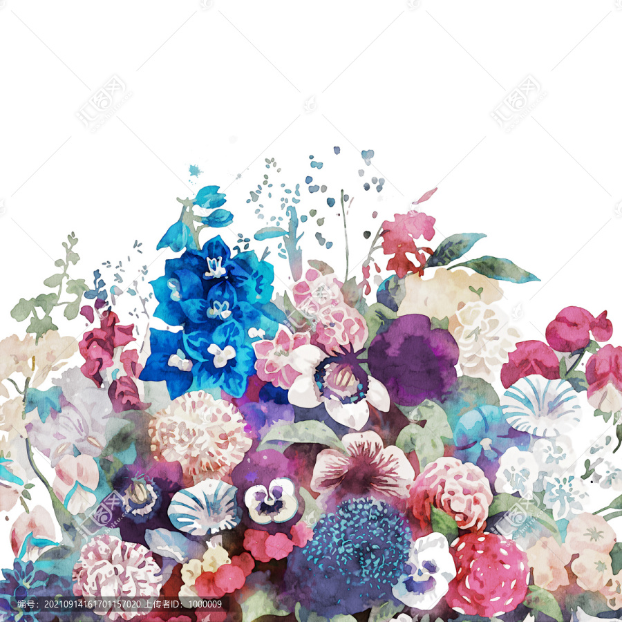 美麗的優(yōu)雅的水彩花卉和花束