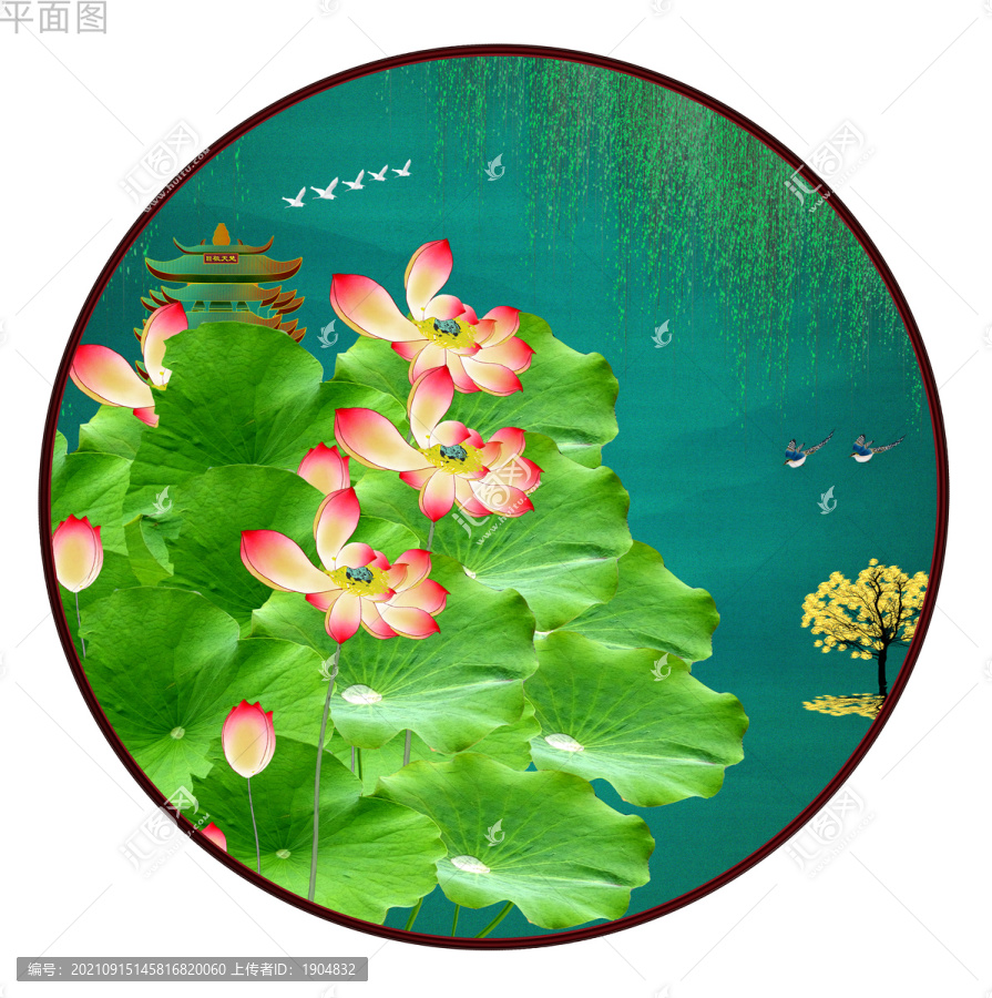 荷花裝飾畫