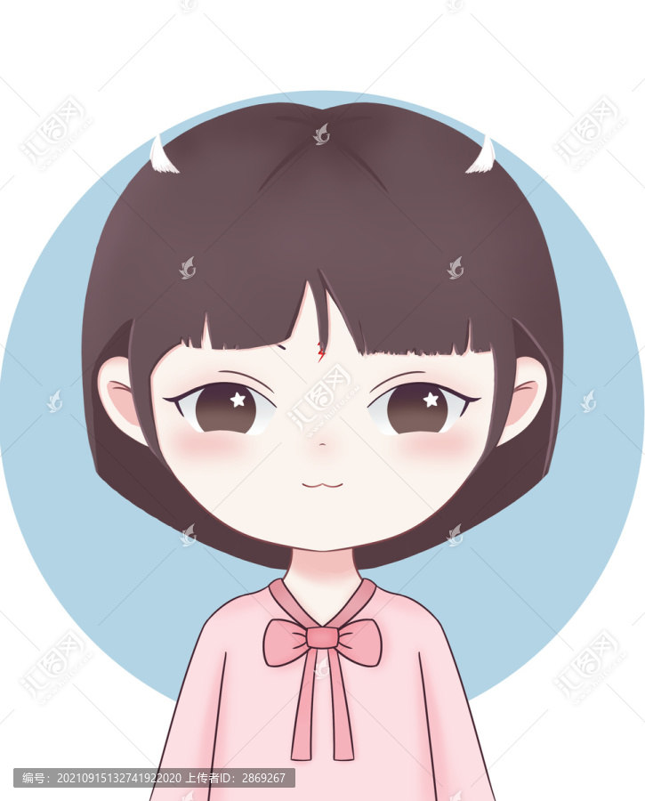 q版短發(fā)女生頭像