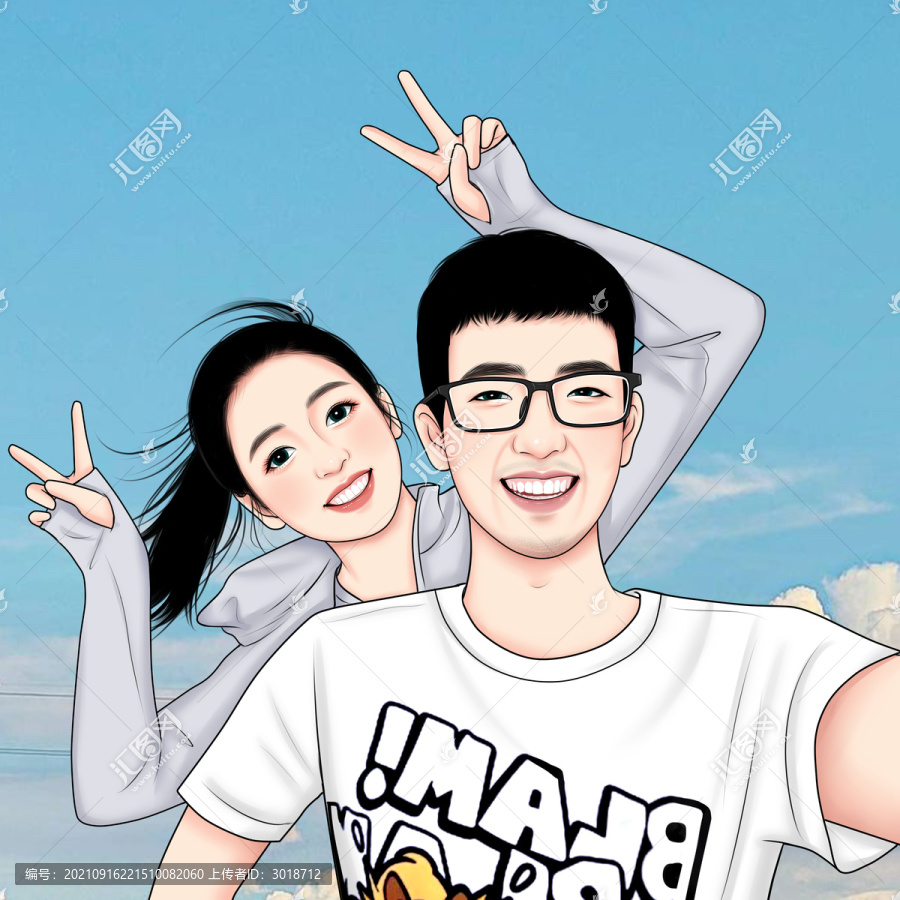 q版手繪頭像卡通人物形象動漫