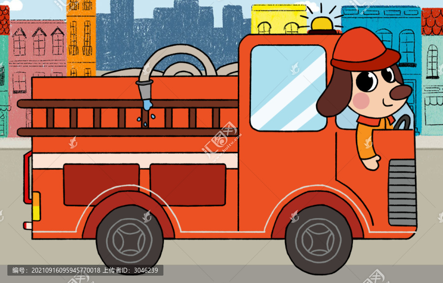 卡通消防車(chē)