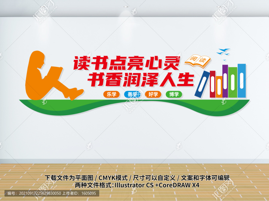學校讀書閱讀文化墻