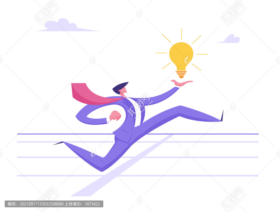 工作賽道上努力奔跑至終點的員工插圖