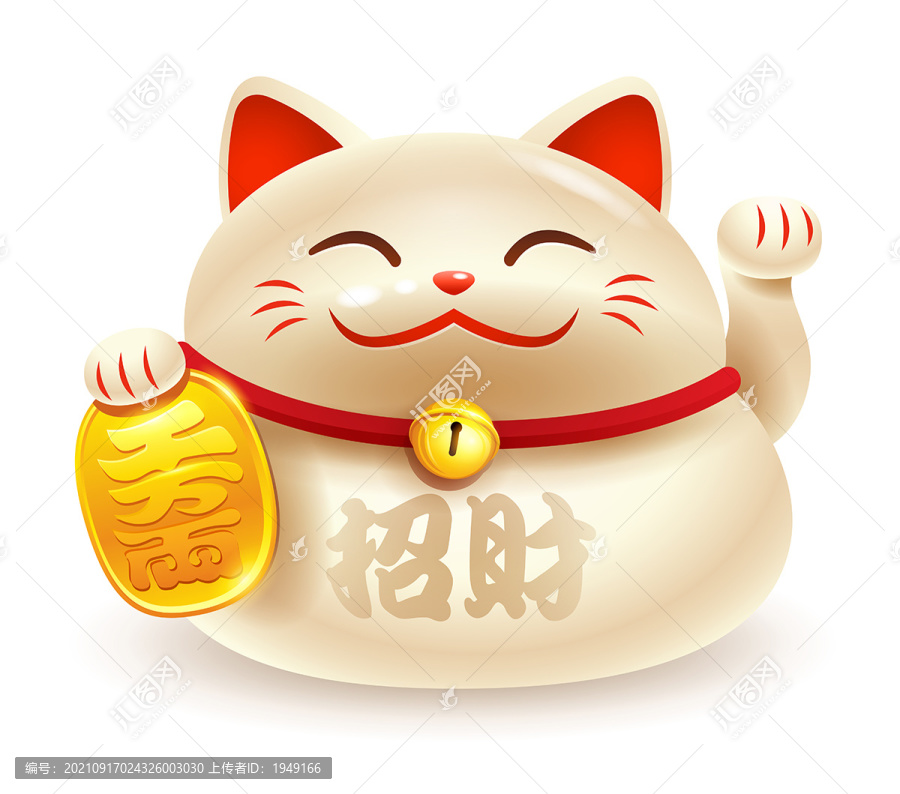可愛的日本搖手招財貓