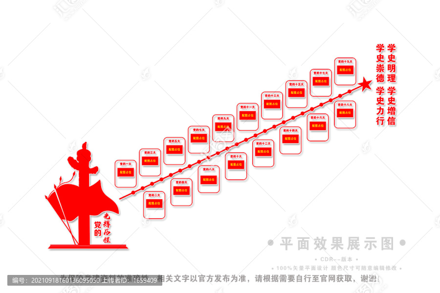 黨的光輝歷程樓梯文化墻