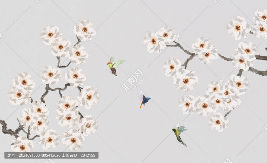 牡丹花鳥壁紙