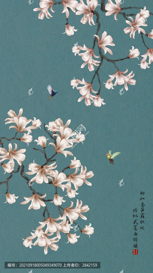 玉蘭花鳥(niǎo)屏風(fēng)