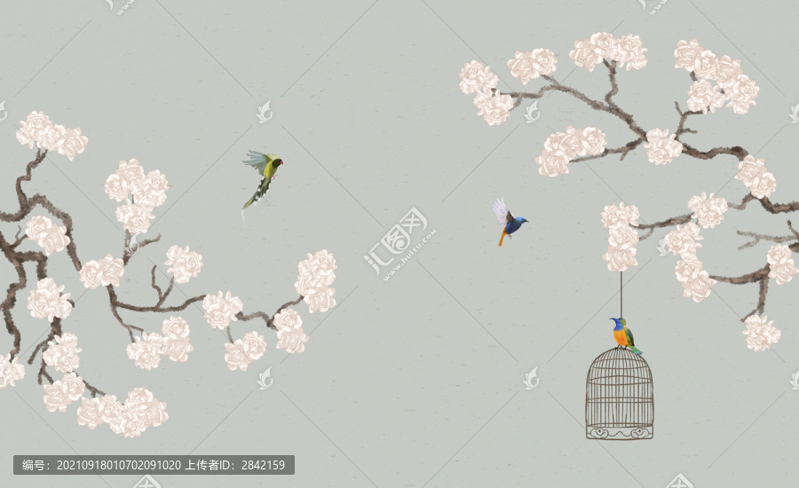 花鳥墻紙