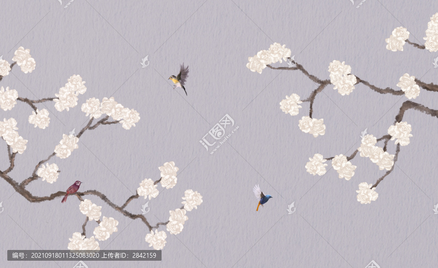 工筆花鳥墻紙