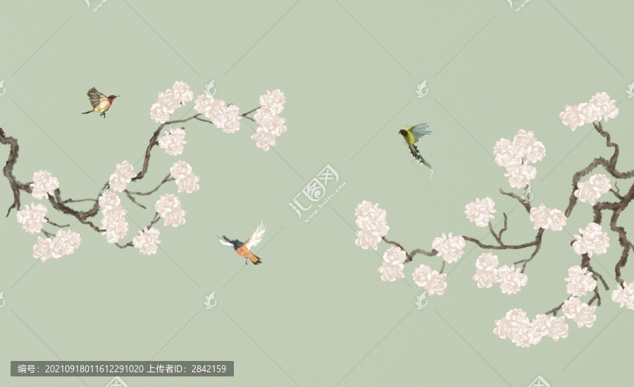 花鳥墻紙