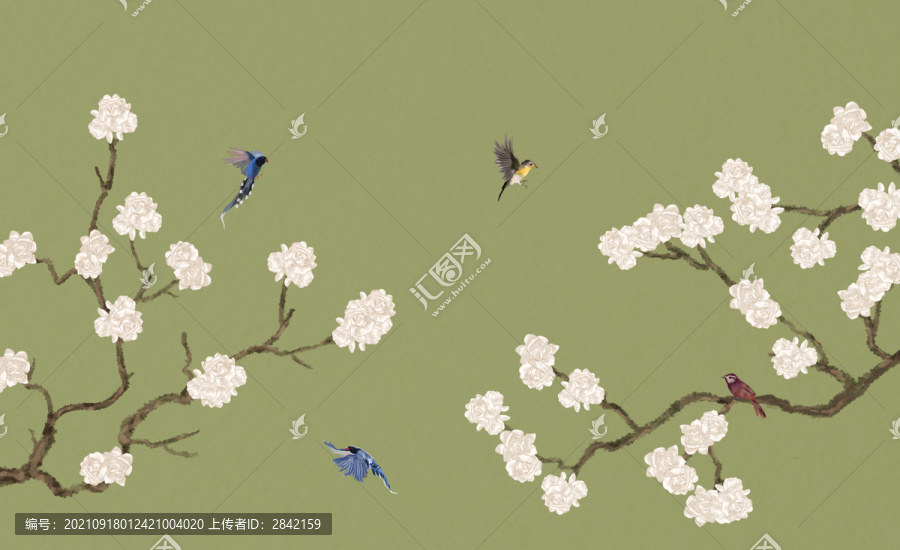 新中式花鳥裝飾畫