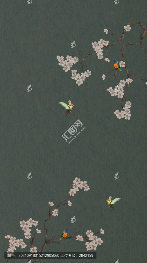 中式梅花花鳥屏風(fēng)