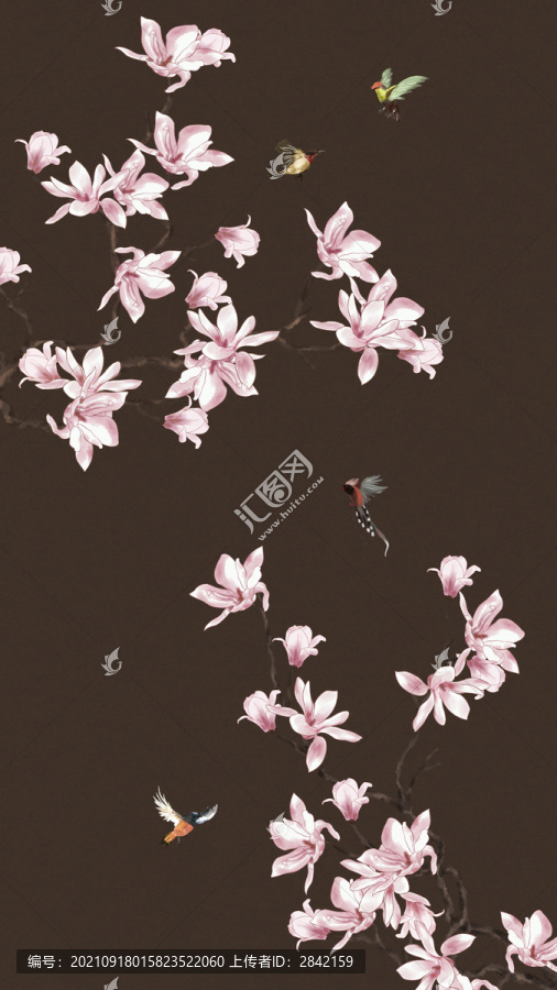 玉蘭花鳥(niǎo)屏風(fēng)