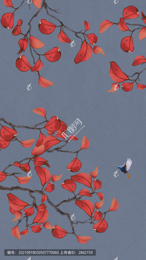紅葉花鳥(niǎo)圖