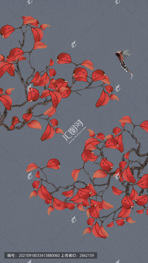 紅葉花鳥(niǎo)圖