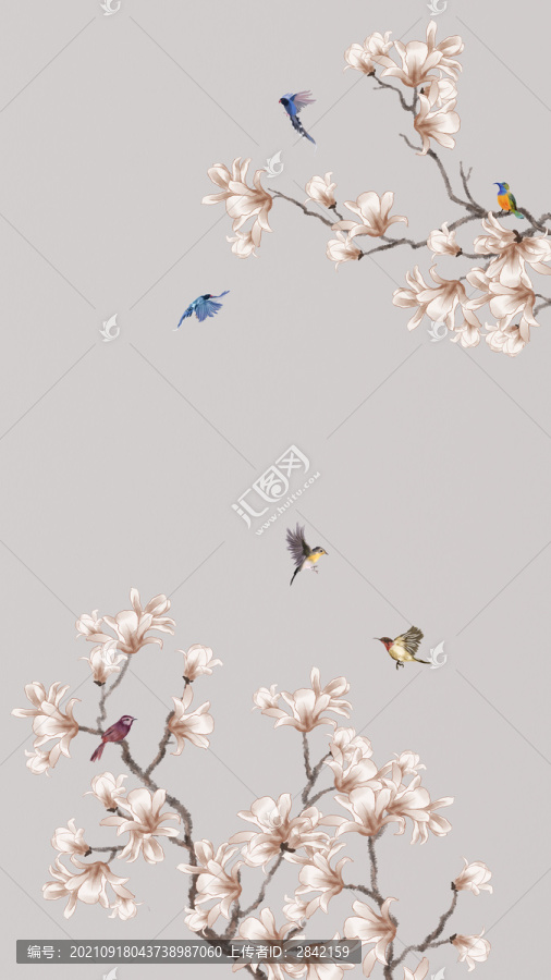 玉蘭花鳥(niǎo)屏風(fēng)