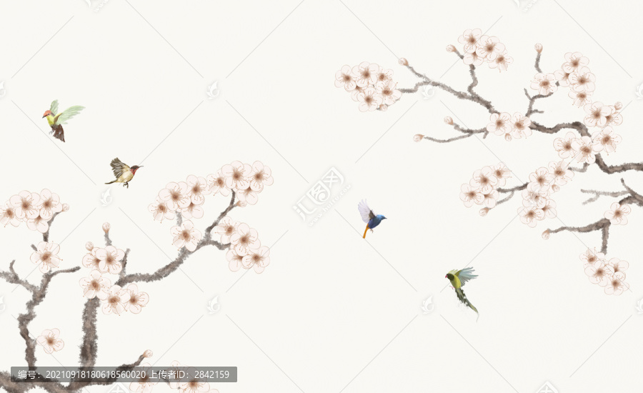 水墨水彩梅花
