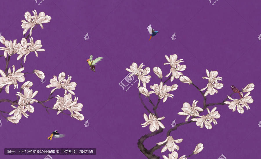 玉蘭花鳥圖