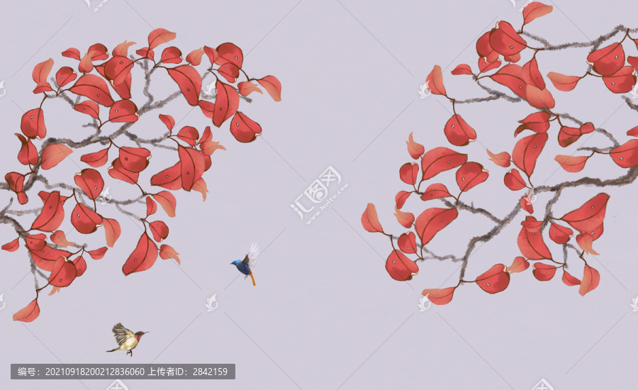 紅葉花鳥(niǎo)圖