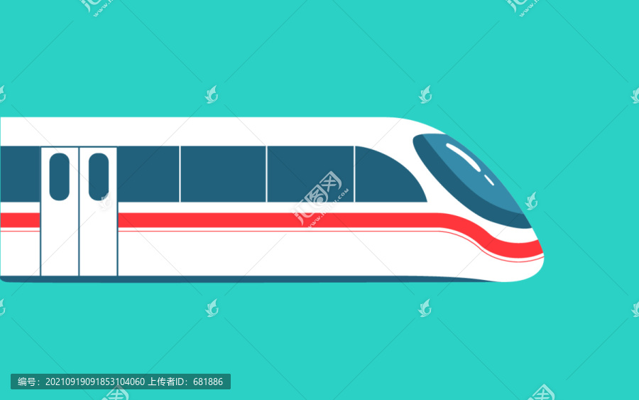 國慶假日出發(fā)旅游動(dòng)車高鐵插畫