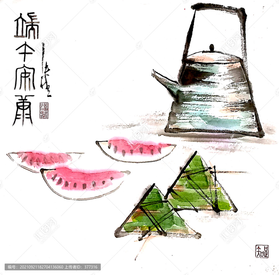 原創(chuàng)寫意端午國畫
